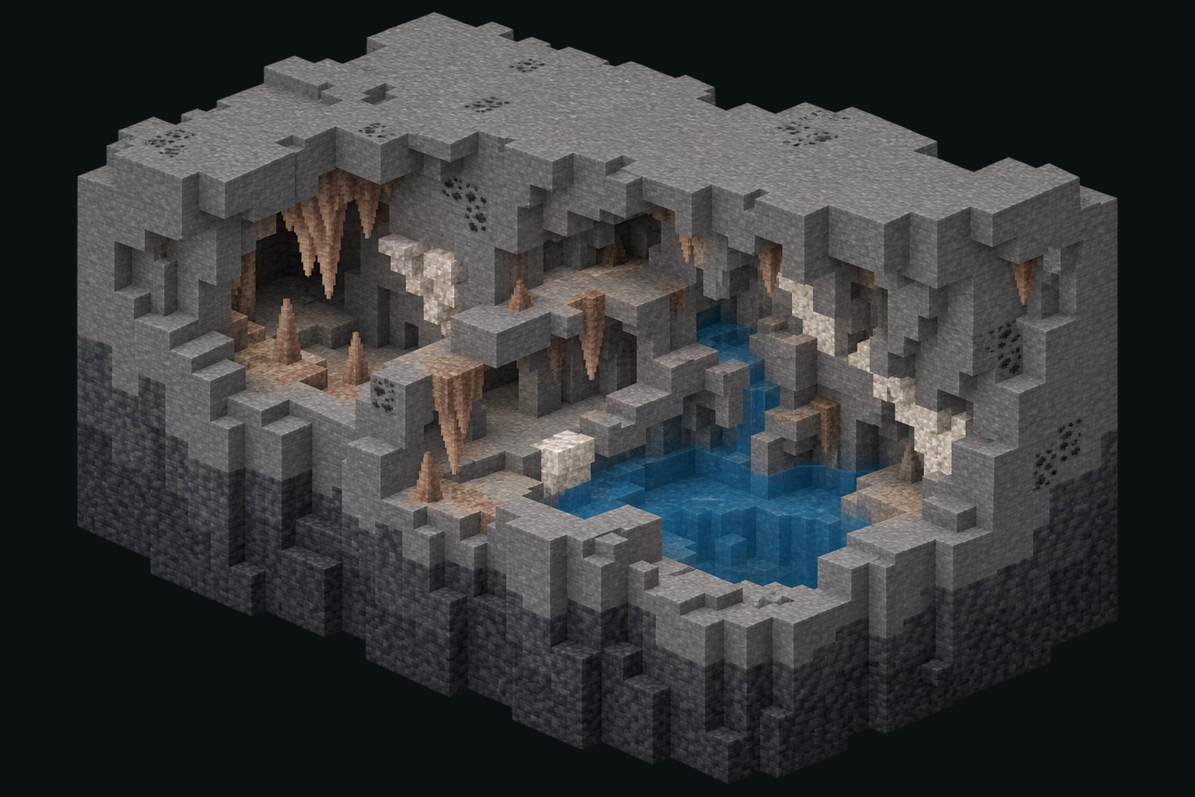 Abstract Shallows specimen showing dense surrounding stone and its enclosed routes.